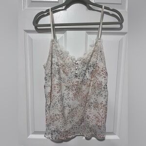 Abercrombie & Fitch Floral Lace Camisole - Cream and Pink